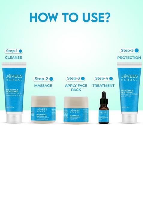 Jovees Bio Retinol Cica Extract Anti Ageing Facial Kit 215G