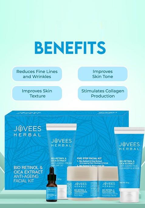 Jovees Bio Retinol Cica Extract Anti Ageing Facial Kit 215G