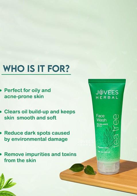 Jovees Tea Tree Face Wash For Acne Prone Skin 50 Ml