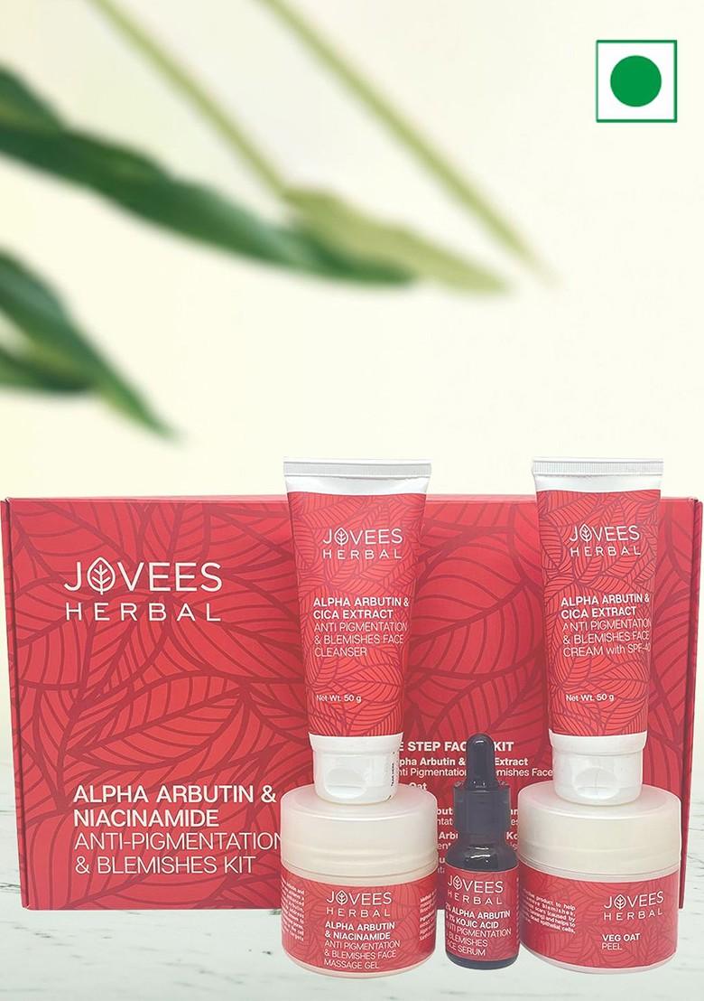 Jovees Herbal Set Of 5 Alpha Arbutin Niacinamide Anti Pigmentation Blemishes Facialkit