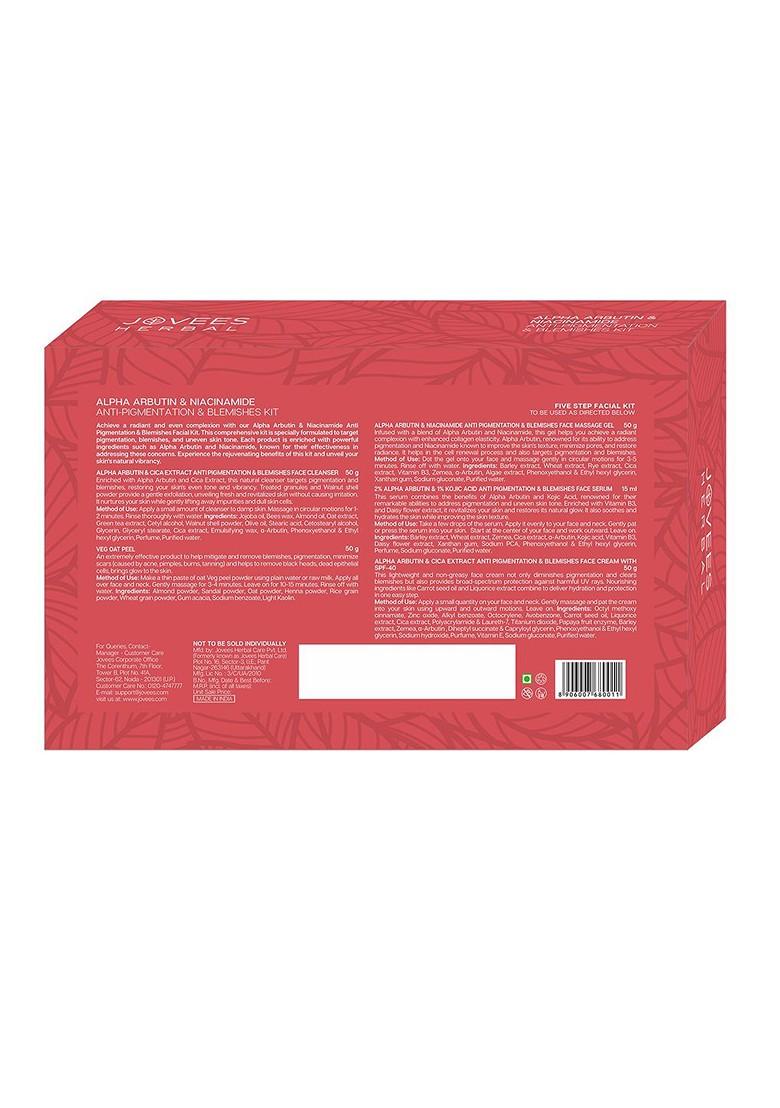 Jovees Herbal Set Of 5 Alpha Arbutin Niacinamide Anti Pigmentation Blemishes Facialkit