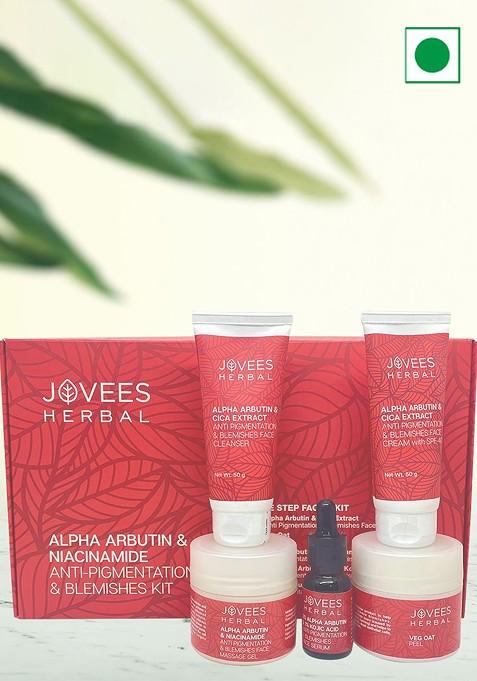 Jovees Herbal Set Of 5 Alpha Arbutin Niacinamide Anti Pigmentation Blemishes Facialkit