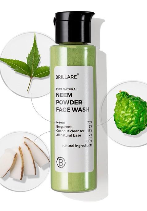 Brillare Neem Powder Face Wash For Acne Pimples|100 Natural Men And Women