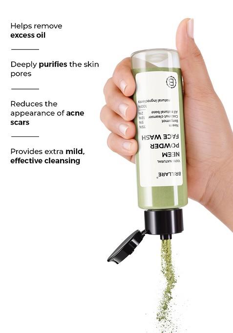 Brillare Neem Powder Face Wash For Acne Pimples|100 Natural Men And Women