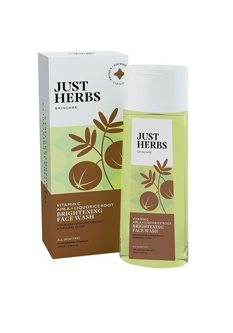 Just Herbs Skin Brightening Vitamin C Facewash With Amla Neem For Pore Cleansing 100Ml