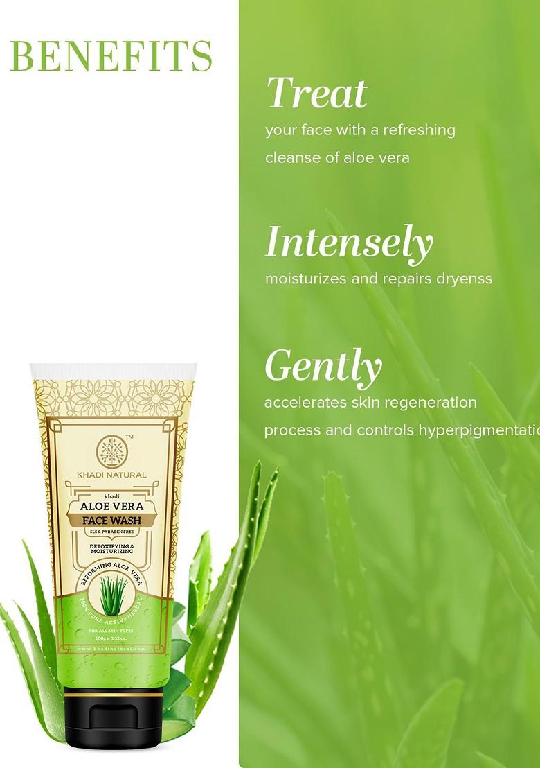 Khadi Natural Aloe Face Wash To Control Pigmentation 100G
