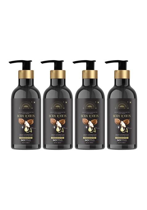 Desi Crew Set Of 4 Shea Butter Cocoa Moisturising Body Lotion 300 Ml Each