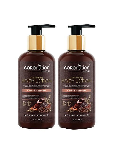 Coronation Herbal Set Of 2 Coffee Chocolate Moisturising Body Lotion 300 Ml Each