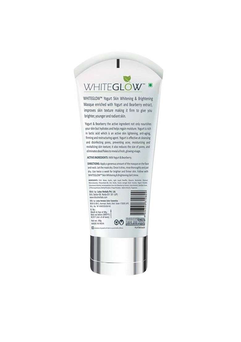 Lotus Herbals Set Of 2 Whiteglow Yogurt Skin Whitening Brightening Masks 80G Each - Indya