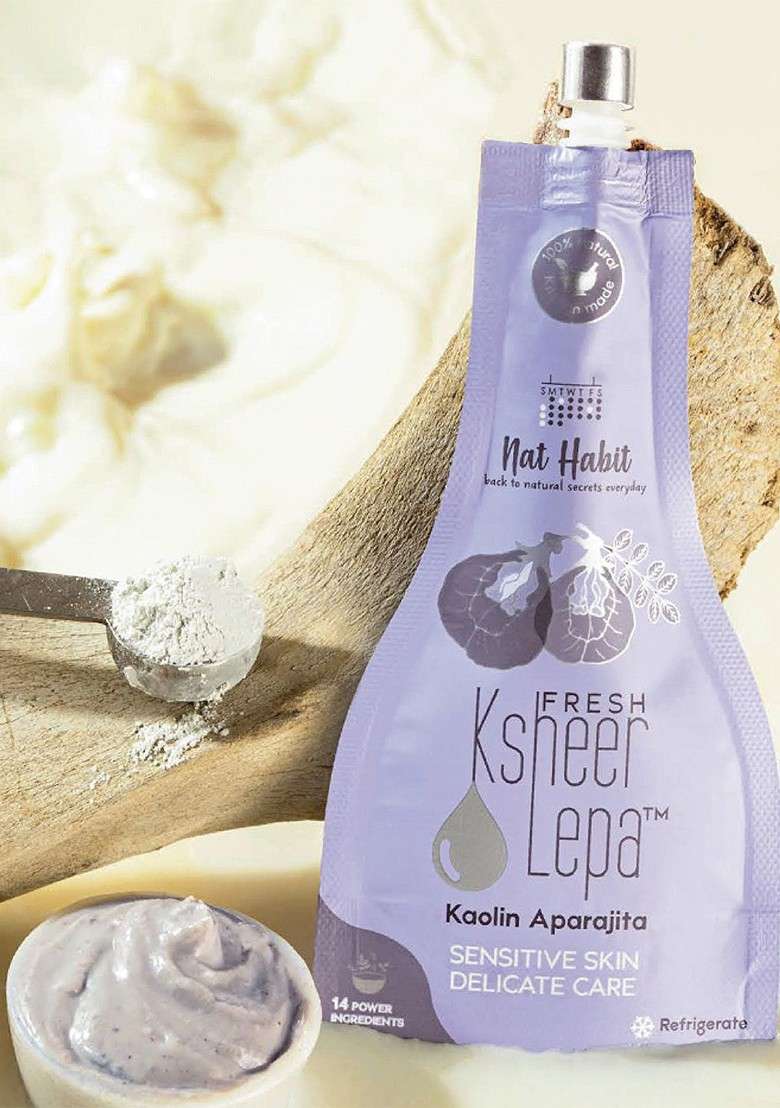 Nat Habit Fresh Ksheer Lepa Kaolin Aparajita Face Mask 40Gm - Indya