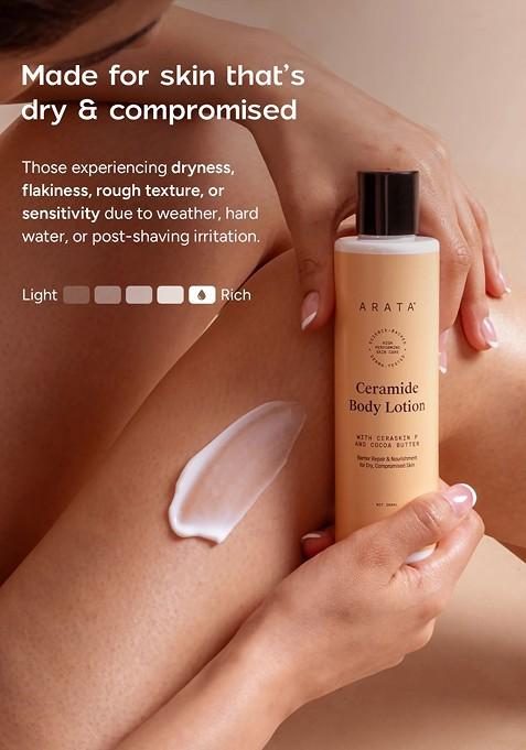 Arata Ceramide Body Lotion With Cocoa Butter For Barrier Repair Nourishment 200 Ml