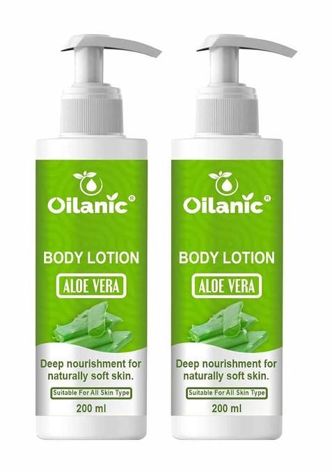 Oilanic Set Of 2 Aloe Vera Body Lotion For Deep Nourishment 200 Ml Each