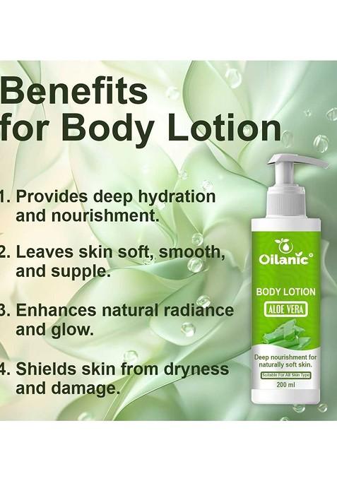 Oilanic Set Of 2 Aloe Vera Body Lotion For Deep Nourishment 200 Ml Each