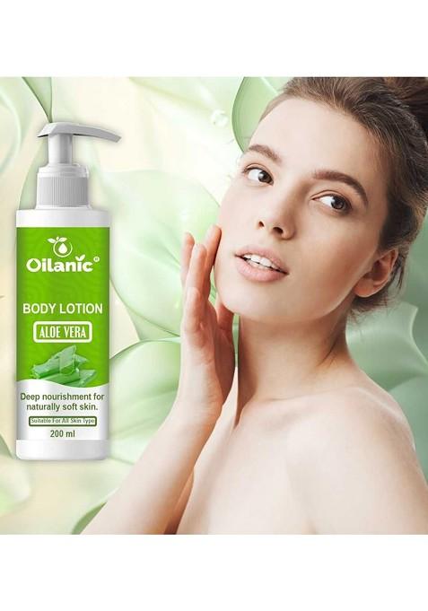 Oilanic Set Of 2 Aloe Vera Body Lotion For Deep Nourishment 200 Ml Each