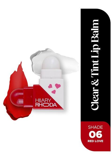Hilary Rhoda 2 Sided Clear Tint Lip Balm With Shea Butter 27G Each Side 06 Red Love