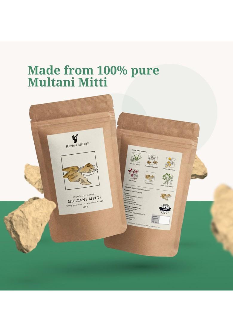 Herbal Mitra Natural Multani Mitti Powder For Skin 100 G