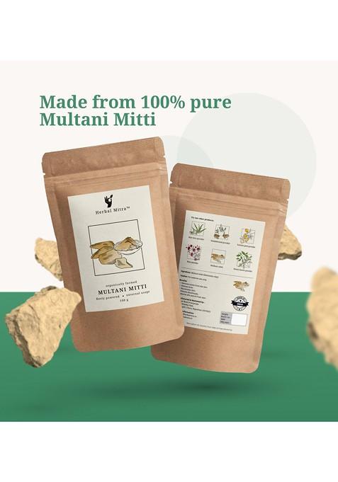 Herbal Mitra Natural Multani Mitti Powder For Skin 100 G