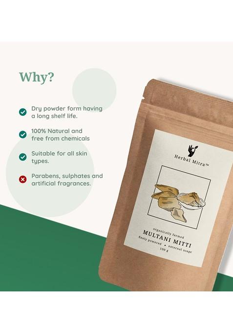 Herbal Mitra Natural Multani Mitti Powder For Skin 100 G