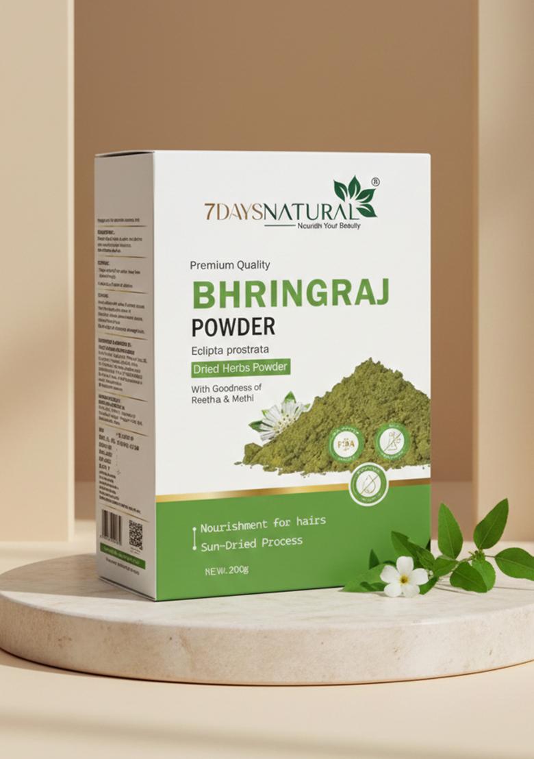 7Daysnatural Natural Herbal Bhringraj Powder For Hair Face 200 G
