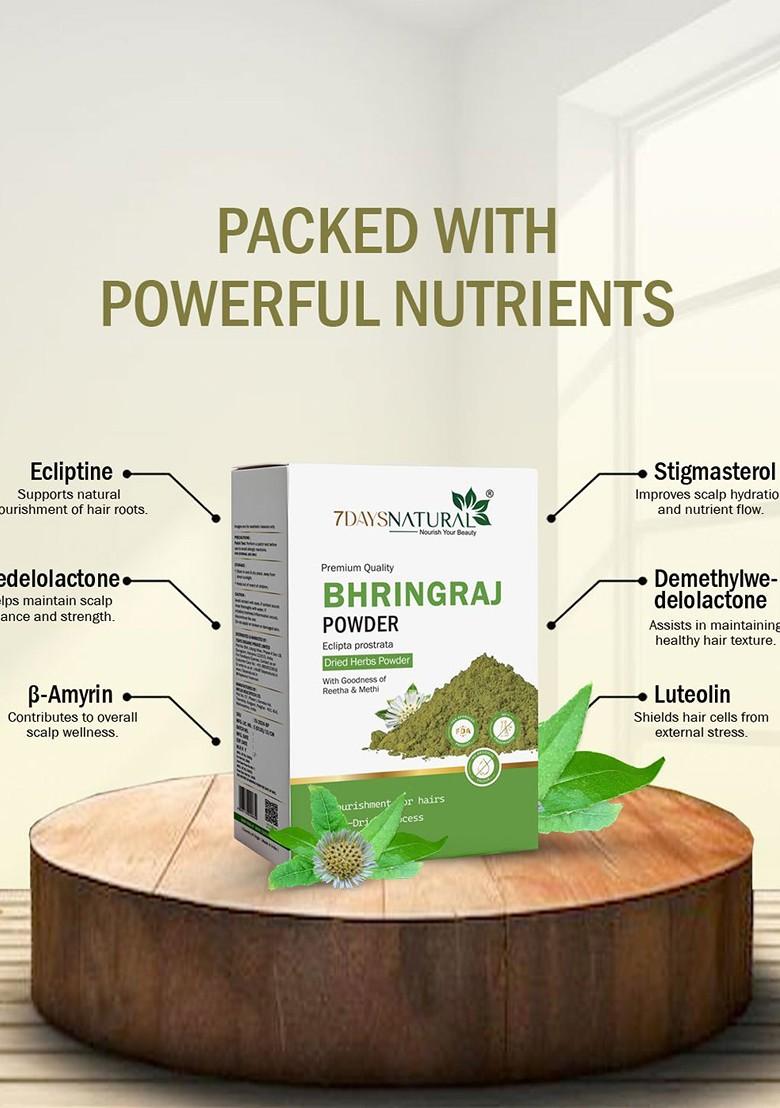 7Daysnatural Natural Herbal Bhringraj Powder For Hair Face 200 G