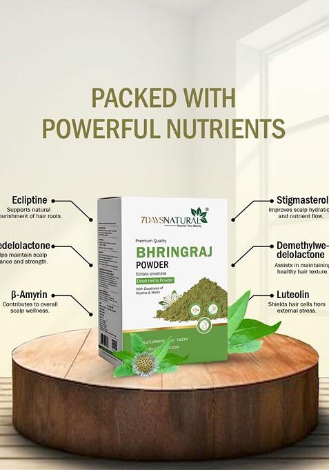 7Daysnatural Natural Herbal Bhringraj Powder For Hair Face 200 G