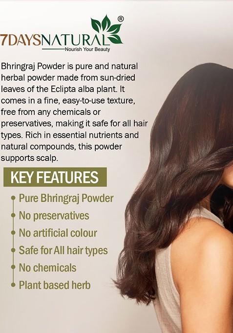7Daysnatural Natural Herbal Bhringraj Powder For Hair Face 200 G