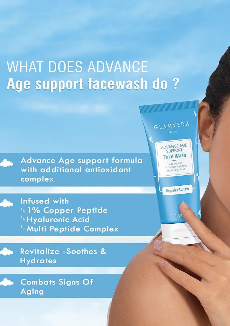 Glamveda Glamveda1 Copper Peptide Hyaluronic Acid Anti Aging Face Wash 100 Ml