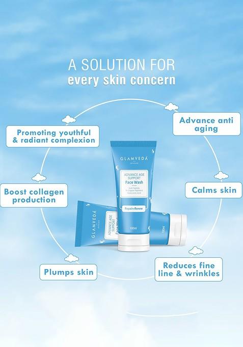 Glamveda Glamveda1 Copper Peptide Hyaluronic Acid Anti Aging Face Wash 100 Ml