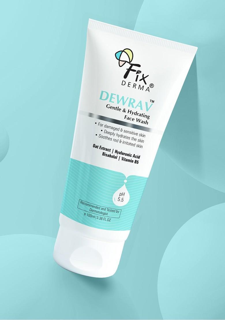 Fixderma Dewrav Gentle Hydrating Face Wash With Oats Hyaluronic Acid 100Ml