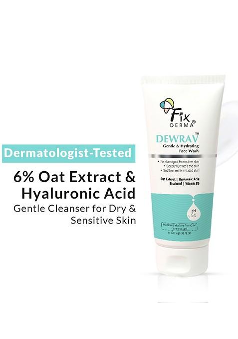 Fixderma Dewrav Gentle Hydrating Face Wash With Oats Hyaluronic Acid 100Ml