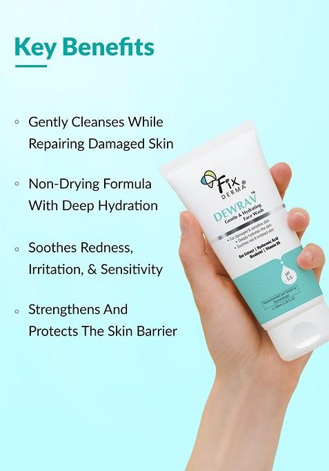 Fixderma Dewrav Gentle Hydrating Face Wash With Oats Hyaluronic Acid 100Ml