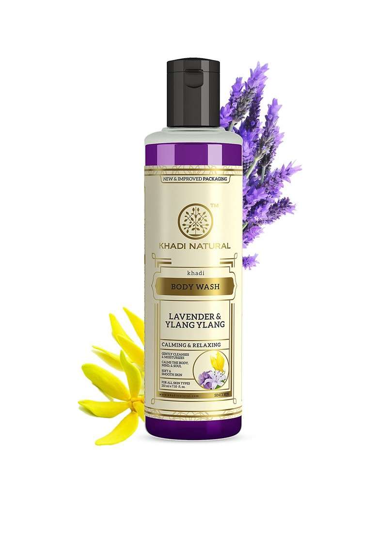 Khadi Natural Lavender Ylang Body Wash To Uplift Mood 210Ml - Indya