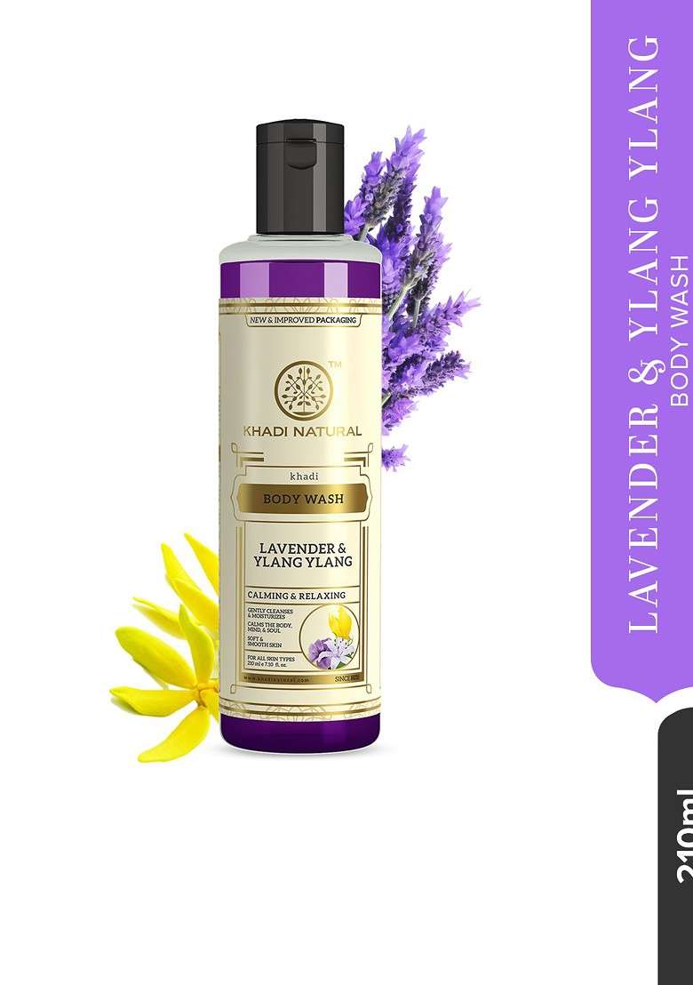 Khadi Natural Lavender Ylang Body Wash To Uplift Mood 210Ml - Indya