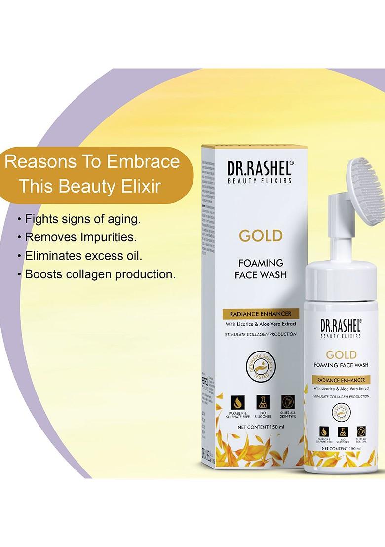 Dr Rashel Beauty Elixirs Gold Foaming Face Wash For Clear Skin 150Ml