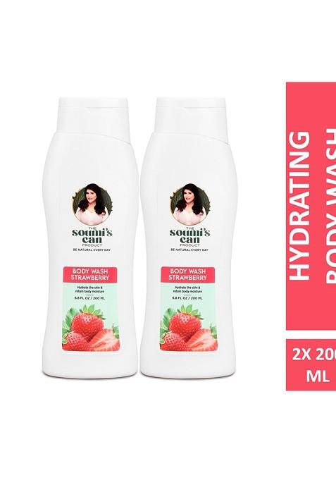 The Soumi'S Can Product Set Of 2 Strawberry Body Wash For Hydration 200 Ml Each