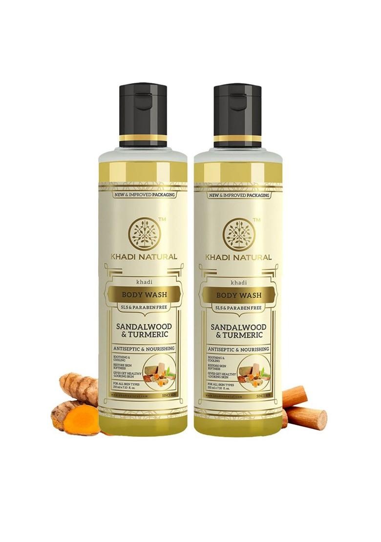 Khadi Natural Set Of 2 Sandalwood Body Wash 210 Ml Each