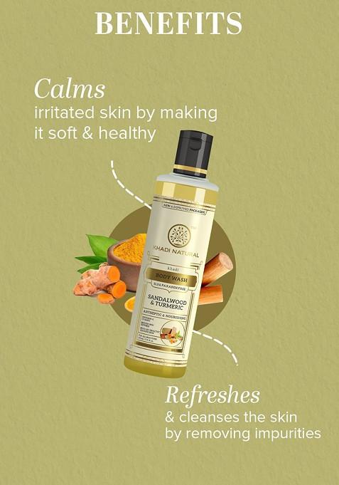 Khadi Natural Set Of 2 Sandalwood Body Wash 210 Ml Each