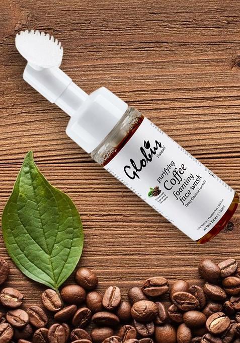 Globus Naturals Coffee Brightening Foaming Face Wash With Silico Massage Brush 150 Ml