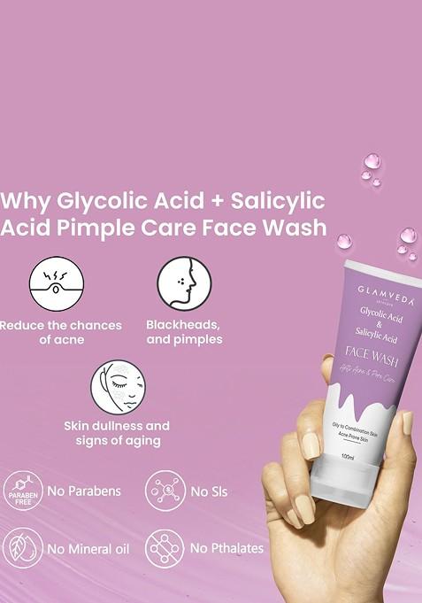 Glamveda Glycolic Acid Salicylic Anti Acne Face Wash 100 Ml