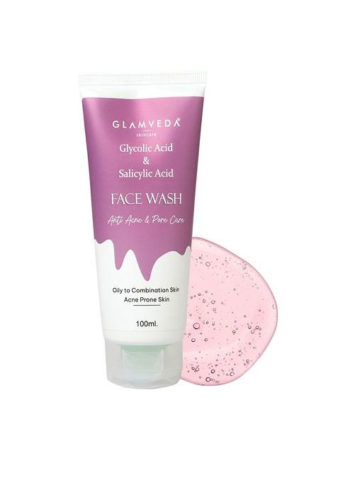 Glamveda Glycolic Acid Salicylic Anti Acne Face Wash 100 Ml