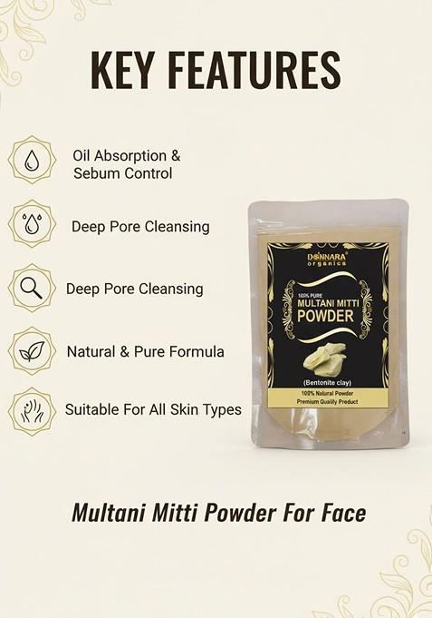 Donnara Organics Set Of 3 Multani Mitti Powder Face Pack 150 G Each