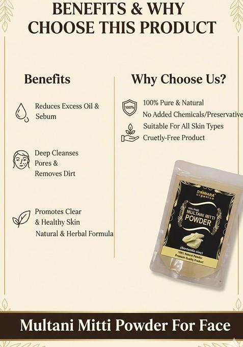 Donnara Organics Set Of 3 Multani Mitti Powder Face Pack 150 G Each