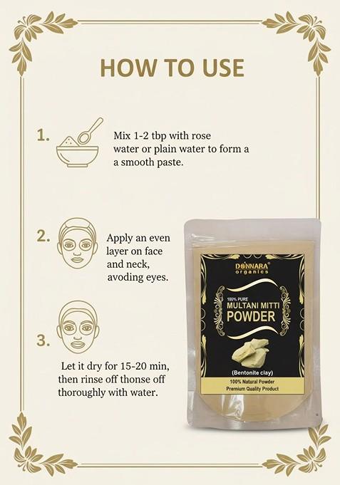 Donnara Organics Set Of 2 Multani Mitti Powder Face Pack 150 G Each