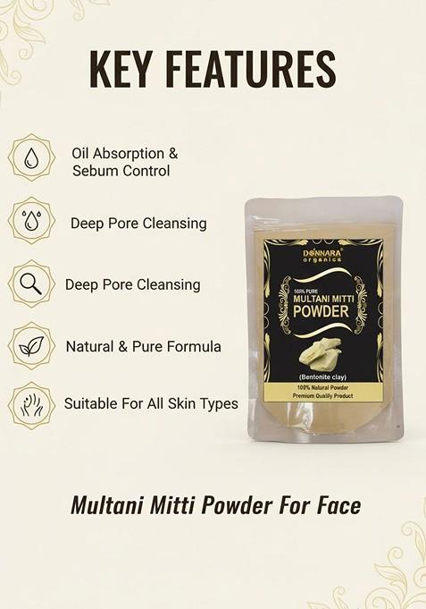 Donnara Organics Set Of 2 Multani Mitti Powder Face Pack 150 G Each