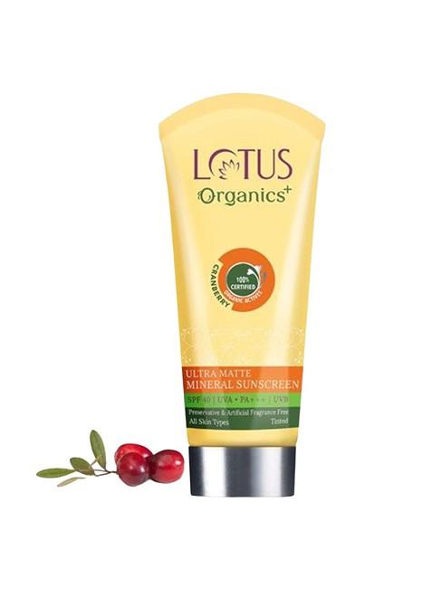 Lotus Organics Cranberry Ultra Matte Spf 40 Tinted Mineral Sunscreen 100G