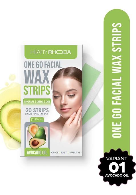 Hilary Rhoda One Go Facial Wax Strips With Avocado Oil 20
