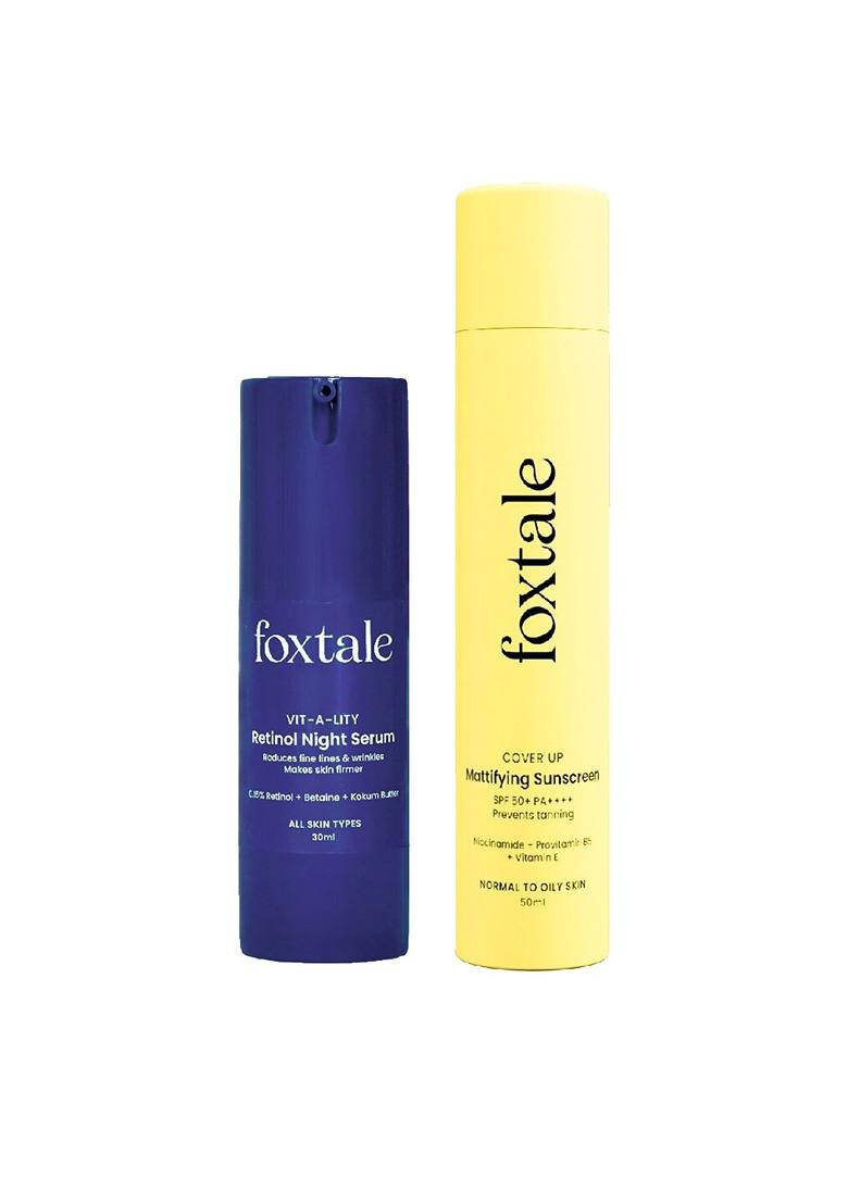 Foxtale Apid Wrinkle Reduction Retinol Serum 30Ml Matte Finish Sunscreen 50Ml