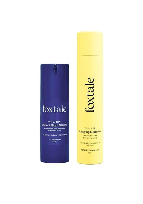 Foxtale Apid Wrinkle Reduction Retinol Serum 30Ml Matte Finish Sunscreen 50Ml