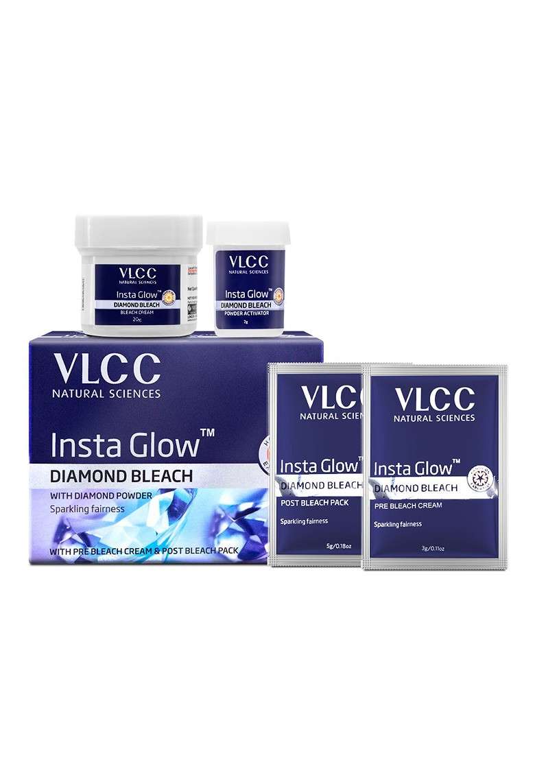 Vlcc Set Of 3 Insta Glow Diamond Bleach With Powder 60 G Each - Indya