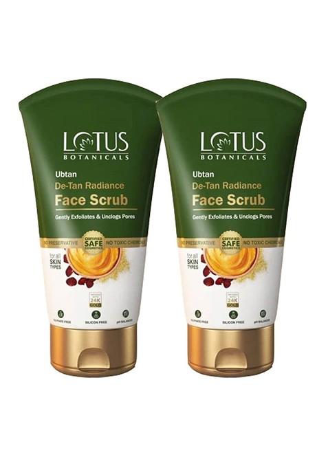 Lotus Botanicals Set Of 2 Ubtan De Tan Radiance Face Scrub 100 Ml Each